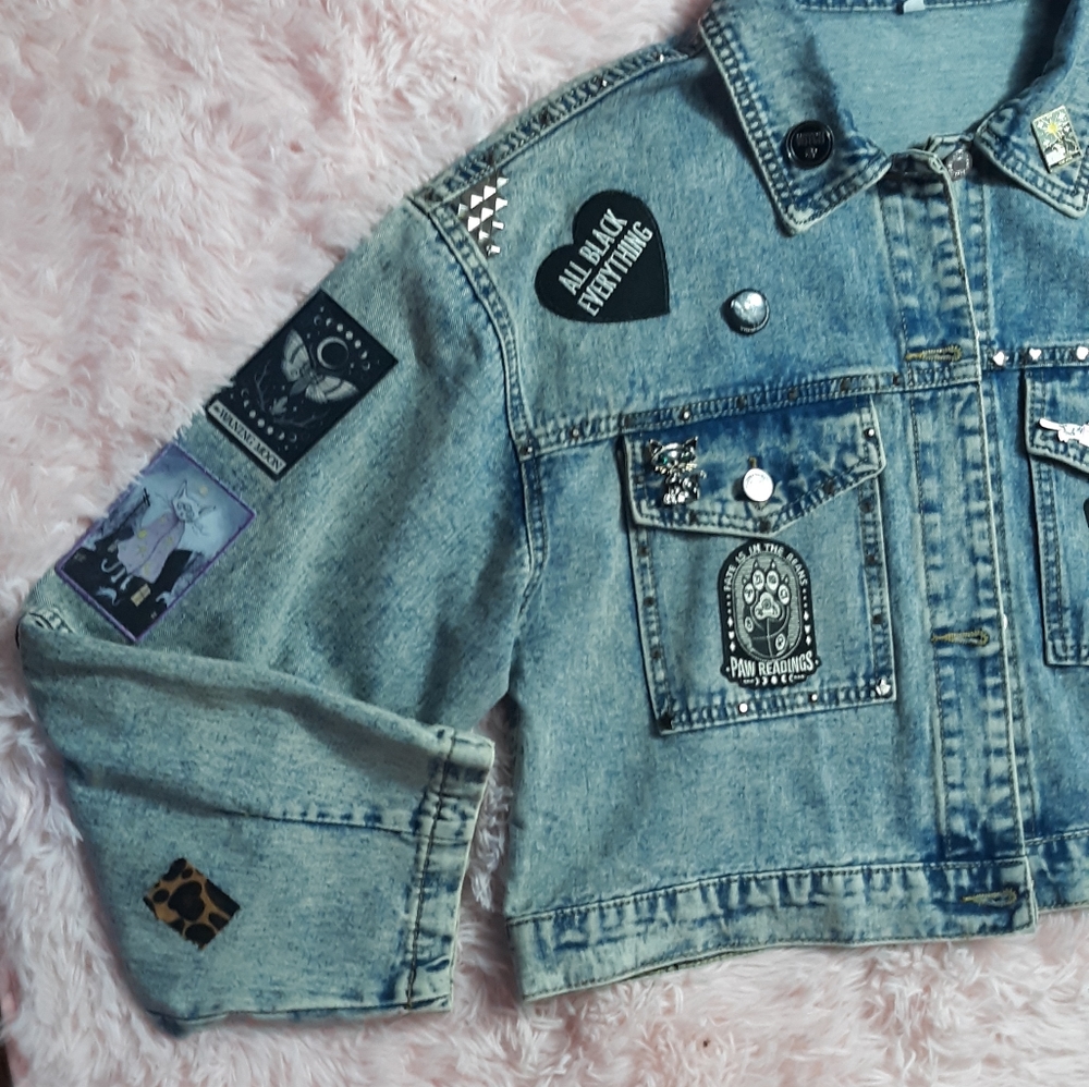 SOLD! Lucipurr! Custom witchy kitty vintage jacket- ONE OF A KIND! - Picture 11 of 16